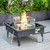LeisureMod Walbrooke Black Patio Square Fire Pit and Tank Holders