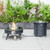 LeisureMod Walbrooke Black Patio Round Fire Pit and Tank Holders with Slats