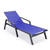 LeisureMod Marlin Black Patio Chaise Lounge Chairs with Armrests