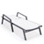 LeisureMod Marlin Black Patio Chaise Lounge Chairs with Armrests