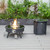 LeisureMod Walbrooke Black Patio Round Fire Pit and Tank Holders