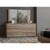 Modarte Porto Oak Porto 6 Drawer Bedroom Dresser and Mirror