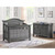 Oxford Baby London Lane Arctic Gray 2pc Crib Set with Dresser Topper