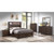 Galaxy Home Kenzo Brown Bed and LED Headboard with Bookshelfs