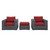 Modway Furniture Summon 3pc Outdoor Chair and Ottoman Sets