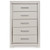 Ashley Furniture Zyniden Silver Five Drawer Chest