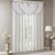 Olliix Madison Park Irina White Grey Diamond Sheer Waterfall Valance - 46 x 38