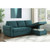 Coaster Furniture Samantha Teal Blue Sofa Sectionals With Storage Chaise