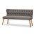 Baxton Studio Melody Grey Fabric 3 Seater Settee Bench
