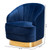 Baxton Studio Fiore Royal Blue Velvet Upholstered Swivel Accent Chair