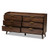 Baxton Studio Lena Walnut Brown Wood 6 Drawers Dresser