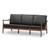 Baxton Studio Venza Black Faux Leather 3 Seater Sofa