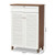 Baxton Studio Coolidge White Walnut 5 Shelf Shoe Storage Cabinet with Drawer
