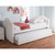 Baxton Studio Alessia White Faux Leather Upholstered Daybed with Guest Trundle Bed