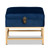 Baxton Studio Aliana Navy Blue Gold Small Storage Ottoman