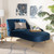 Baxton Studio Kailyn Navy Blue Velvet Gold Finished Chaise