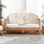 Baxton Studio Bali Pari Aliane White Natural Brown Loveseat