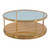 Luxur Living Dagadparwa Light Yellow Glass Top Coffee Tables with Brushed Gold Legs