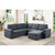 Lilola Home Isla Gray Woven 6pc Sectional Sofa with Ottoman