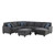 Lilola Home Leo Dark Gray Woven 7pc Modular L Shape Sectional Sofa Chaise and Ottoman