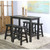 Purity Craft Selena Black Sand 5pc Counter Height Set