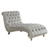 Coaster Furniture Lydia Grey Tufted Cushion Chaise with Nailhead Trim