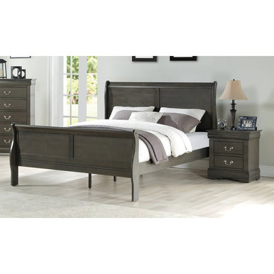 Acme 2pc Louis Phillipe III Sleigh Bedroom Set in Cherry