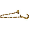 5/16" Axle Chain with 8" Sports Car J Hook on One End, Two Grab Hooks on Other End