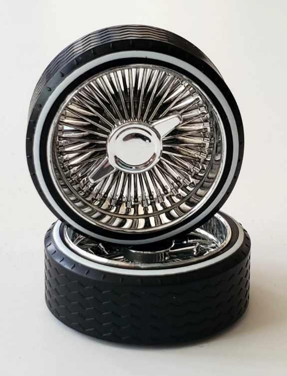 1/18 SUPER SPOKES FAT CAP Knockoff LOWRIDER SPOKED Rim & WW LOW