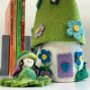Handcrafted Blue Flower Felt Fairy House