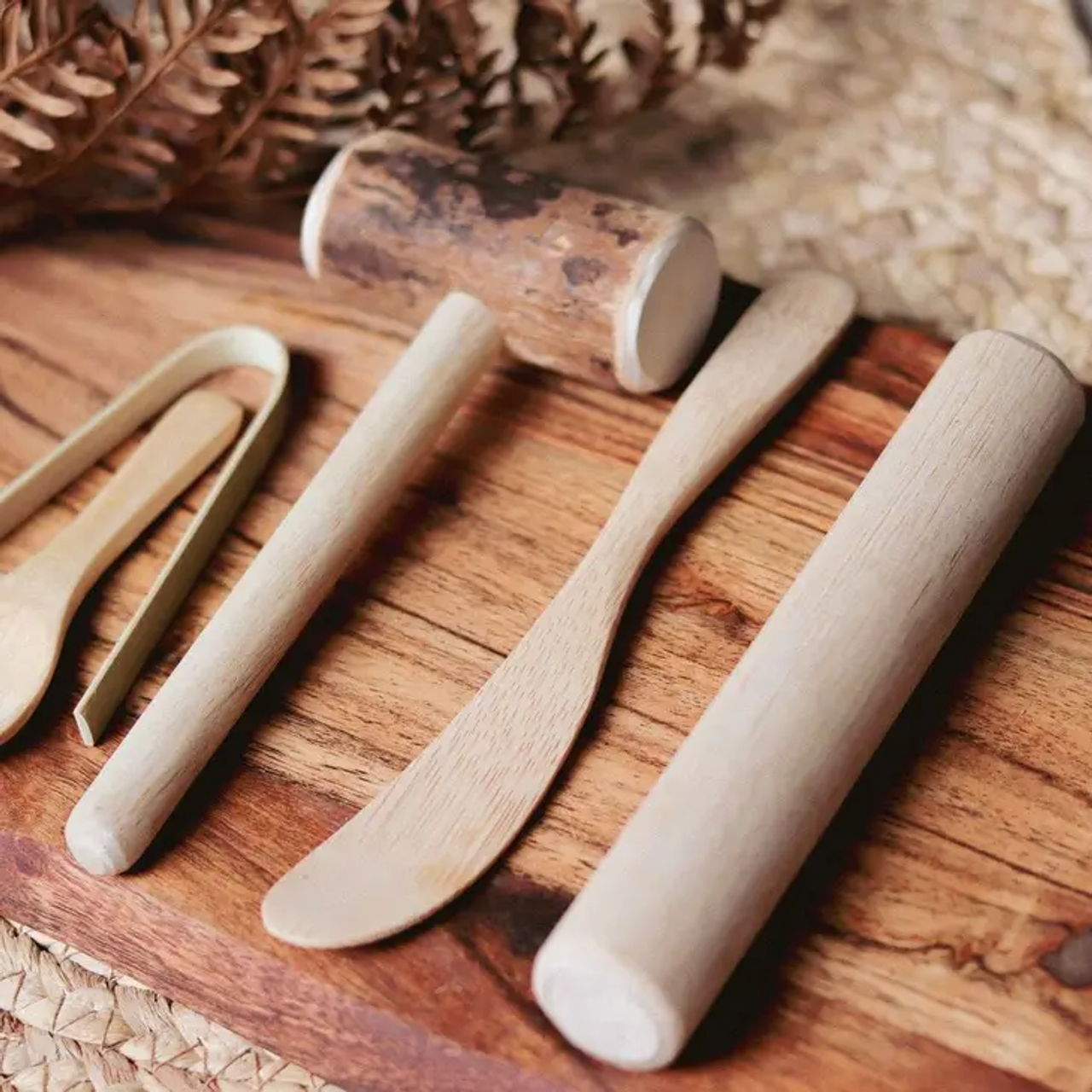 Wooden Play Dough Tools Set