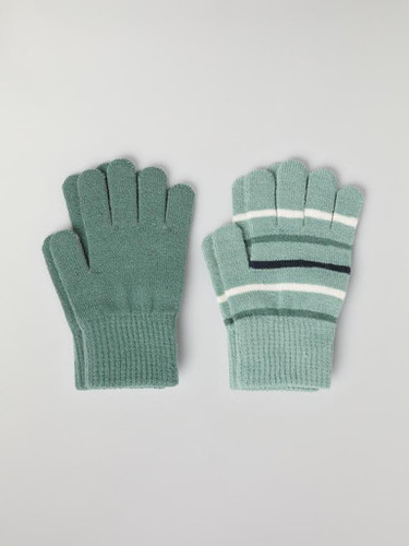 Kids 2-Pack Eco Magic Gloves Striped | Polarn O. Pyret