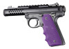 Hogue 79086 Rubber Grip w/Finger Grooves Fits Ruger MKIV 22/45 A Purple