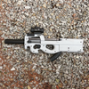 High Tower Armory Ruger 10/22 Bullpup Stock, military-grade polymer, FN P90 style, showing Picatinny rails and compact design.