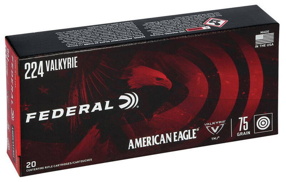 American Eagle 224 Valkyrie 75 Gr. FMJ Ammo 20 Rnds