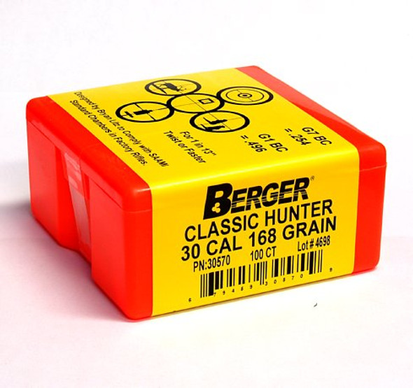 Berger Classic Hunter Bullets .270 Caliber, .277, 130 grain Boat Tail - Qty 100