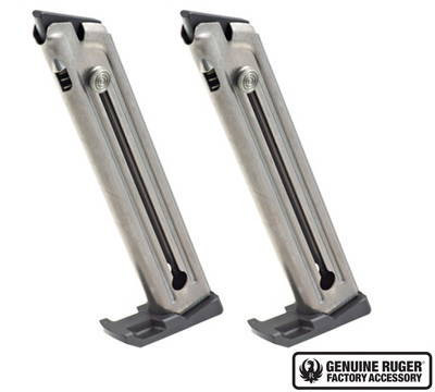 Ruger 90646 Mark IV Magazines fit 22/45, Nickel, 2-Pack