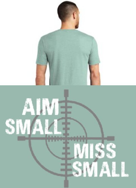 Aim Small Miss Small TEE Shirt Heathered Dusty Sage - Back