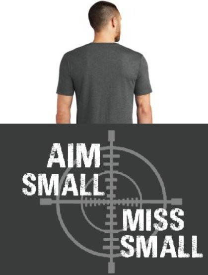 Aim Small Miss Small TEE Shirt Heathered Charcoal Back