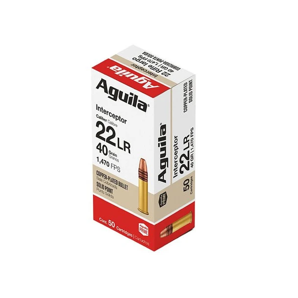 Aguila Interceptor 40 gr. SP Solid Point 22 LR Ammo (50) 