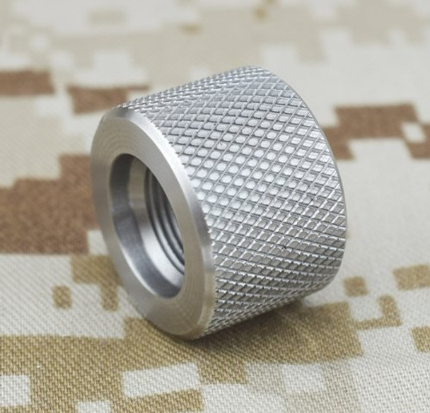 Bull Barrel Thread Protector 1/2 x 28 tpi, 1.00″ dia, 5/8″ Long, Stnls