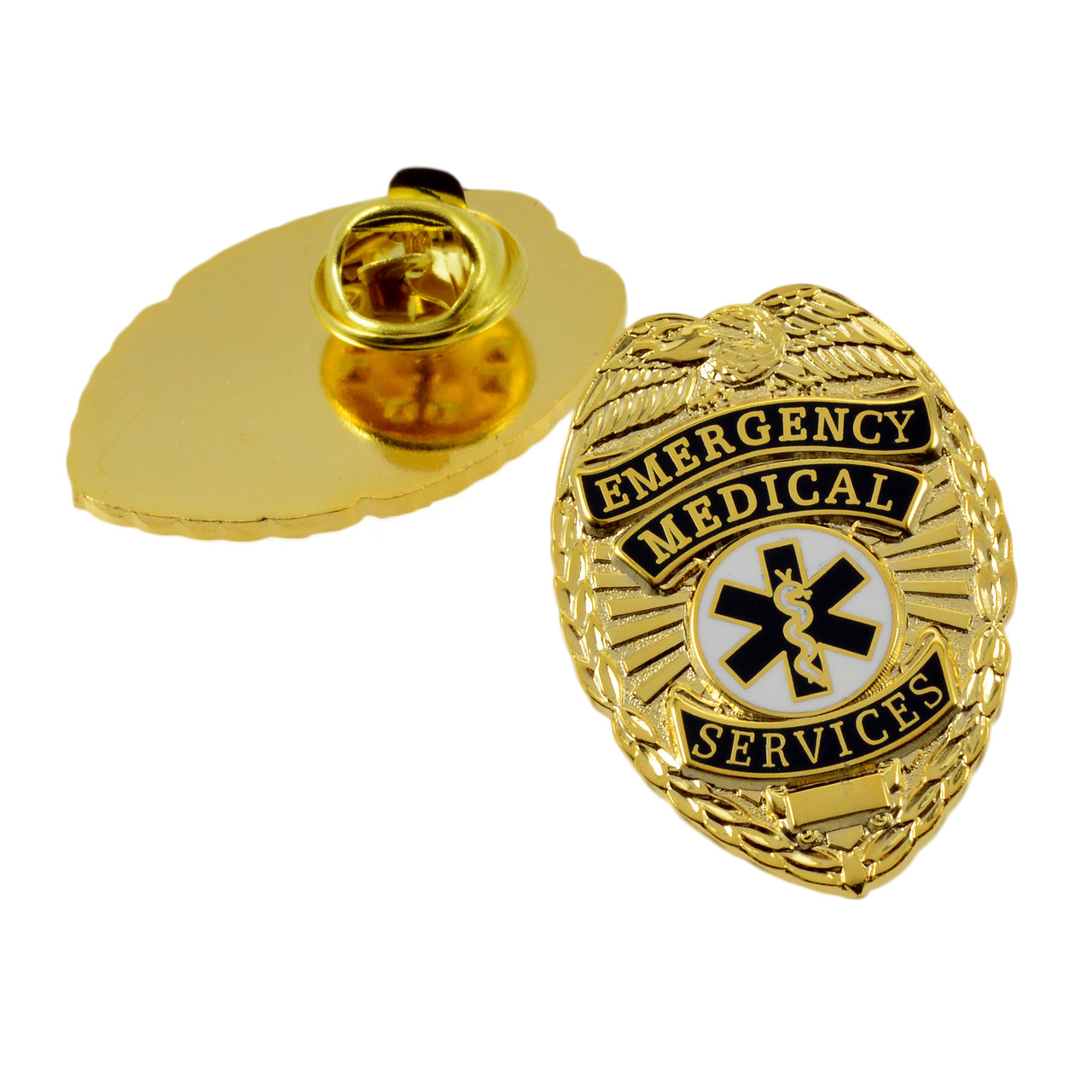 Collar Brass Paramedic Firefighter Lapel Silver Star of Life