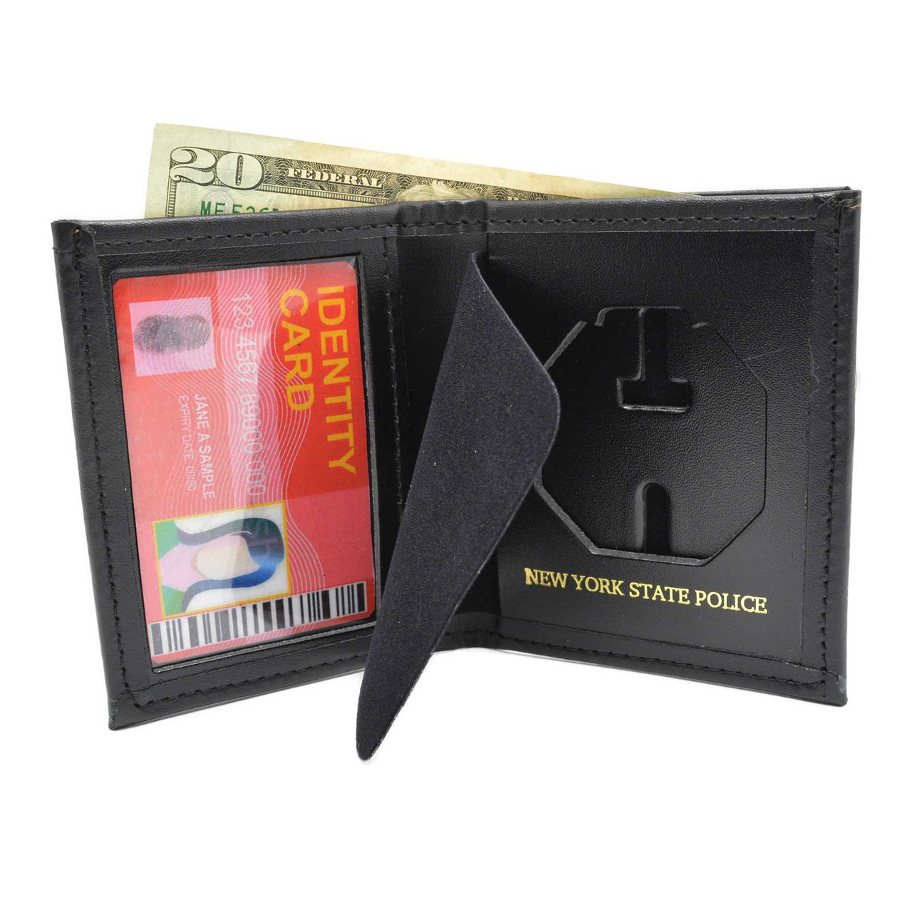 New York State Police Leather BiFold Badge and ID Wallet