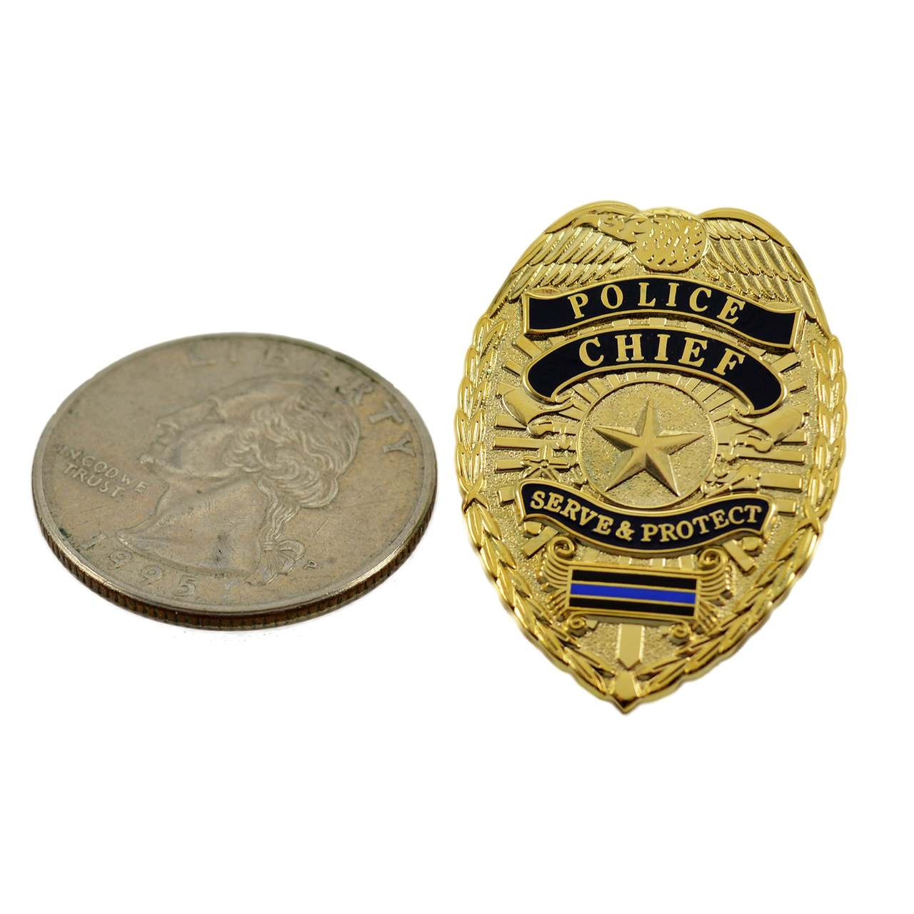 Police Chief Mini Badge Blue Line Mini Badge Generic Police Pin
