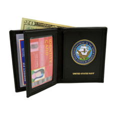 U S Navy Medallion Bi-fold Men's Leather Wallet