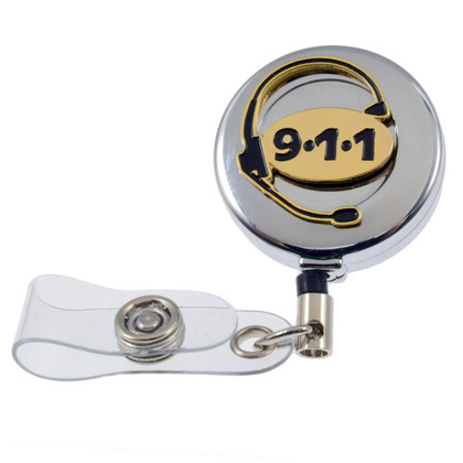911 Emergency Dispatcher Retractable ID Holder Reel