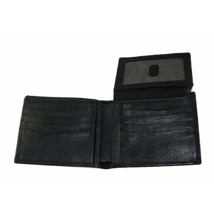 U S Navy Bifold Leather Wallet with Navy Emblem