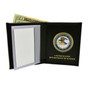 DOJ Department of Justice Mens Black Leather Bi Fold Billfold Wallet