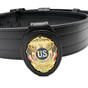 LEOSA Qualified Officer Clip On Belt Neck Chain Leather Badge Holder