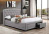Leah Upholstered Bed with Drawers Online Sale